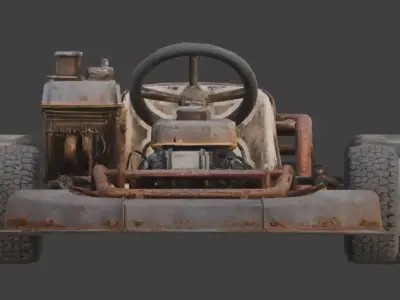 Rusty Go Kart 3D Model V01 Low-poly 3D model