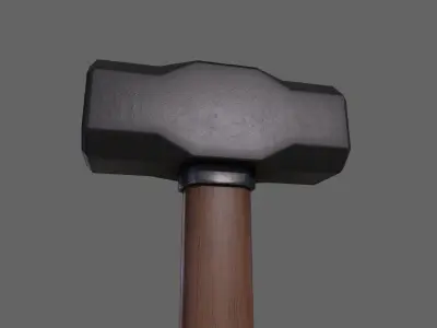 PBR Sledge Hammer V1c Low-poly 3D model