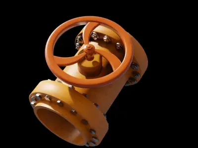 Industrial valve 3D model Low-poly 3D model purchase