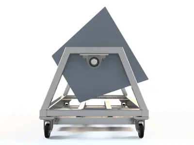 MATERIAL UNLOADING BOX WITH FORKLIFT CARRYING 3D model