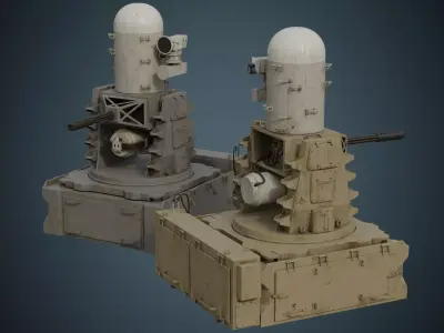 Cannon 1B  Low-poly 3D model
