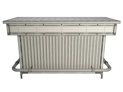 Industrial Metallic Counter 3D model