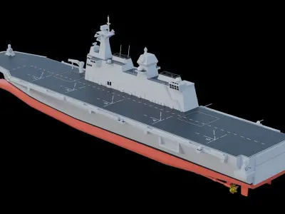 Dokdo-class  ROKS Marado amphibious assault ship Low-poly  3D model
