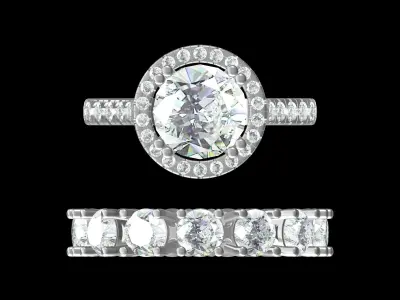 Solitaire Bridal Set 3D print model