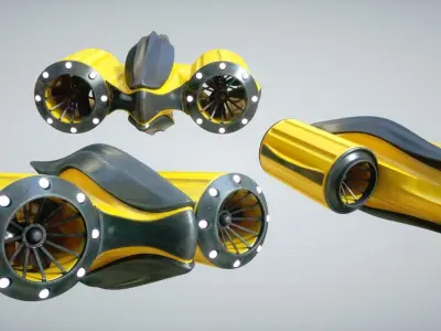 Underwater Drone Concept Low-poly 3D model