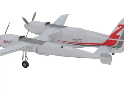 Rutan Pond Racer Low-poly 3D model
