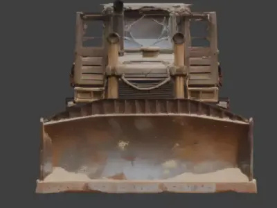 Post-Apocalyptic Desert Bulldozer Low-poly 3D model