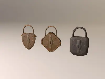 Keys and locks pack Low-poly 3D model