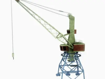 Port gantry crane 1 low poly Low-poly 3D model