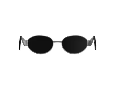 Silver Black Sunglasses 3D model
