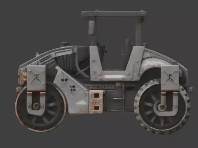 Industrial Occult Road Roller 3D Model Low-poly 3D model
