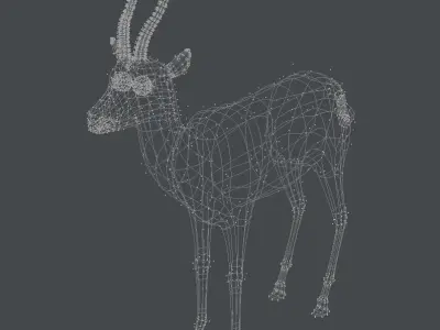 Gazelle antelope with long horns 3D model