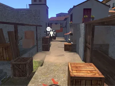 Shooting Town For FPS And TPS Game Ready 3D Environment Low-poly 3D model