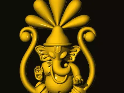 ganesh golden statue of ganesha 3D print model buy