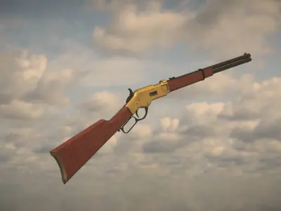 Western Winchester Low-poly 3D model