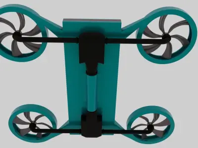 Drone toy with four wheels 3D model