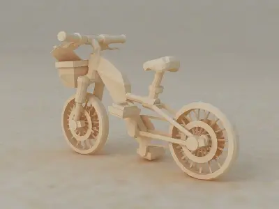 Cartoon Messenger bike Origami Toy bike low 3D model