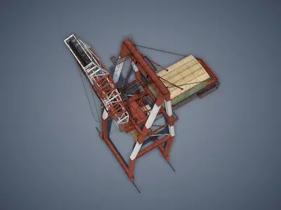Port Container Crane Low-poly 3D model get