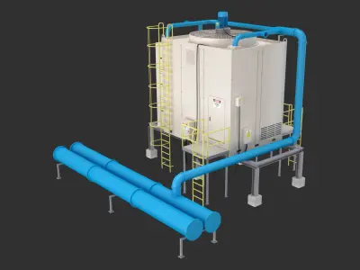Rooftop Cooling Unit 2 3D model