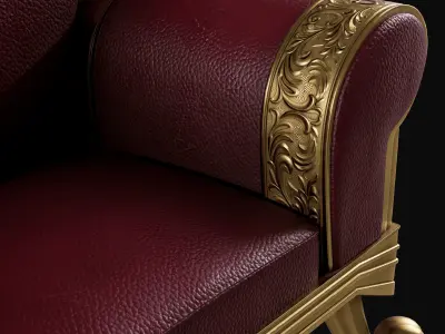 Royal Sofa Low-poly 3D model