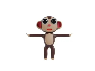 3D model of a cartoon monkey Free 3D model