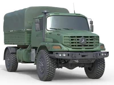 Mercedes Benz Zetros Truck Mercedes-Benz Zetros Low-poly 3D model