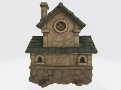 stone  house Low-poly 3D model