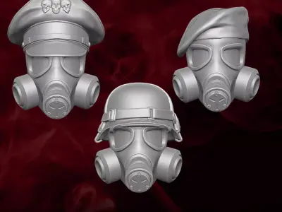 Gas Mask Collection 3D printable files for Action Figures 3D print model
