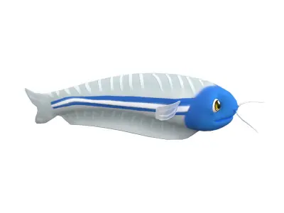 Glass Cat fish animated Low-poly 3D model