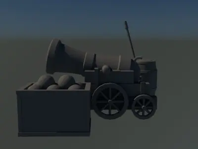 Low Poly Cannon - No Textures - Clean Canvas Free low-poly 3D model