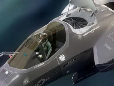 F-35B Lightning II- with high resolution cocpit 3D model