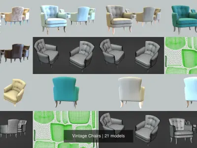Vintage Chairs 3D Model Pack