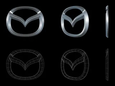 Mazda - Car Logo Emblem Modern Free low-poly 3D model