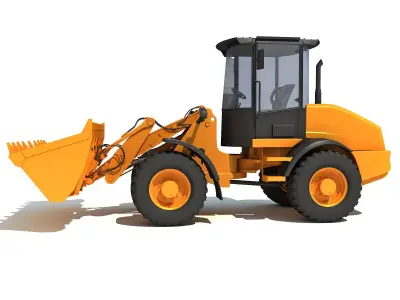 Yellow Wheel Loader 3D model