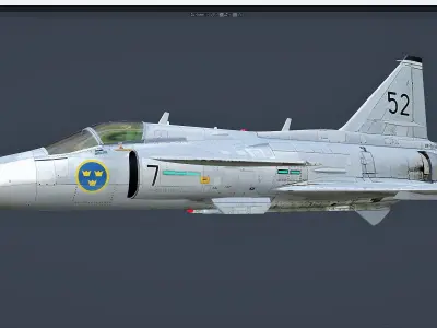 SAAB VIGGEN aircraft Free 3D model