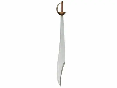 Curved sword 6 Low-poly 3D model