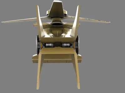 Futuristic Copter Low-poly 3D model