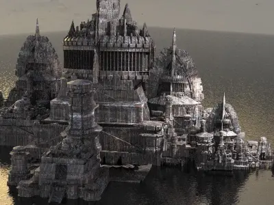 Hyborian Warlock City Monoliths Kit bash  3D model
