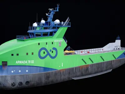 USV Mothership Armada 7803 Multipurpose Vessel Simple PBR Low-poly 3D model