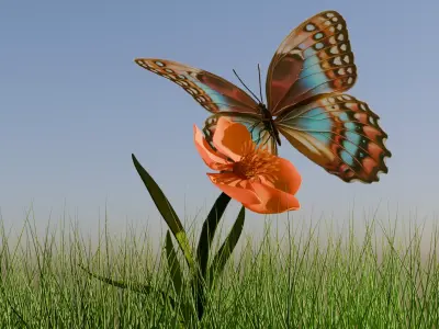 free decorative butterfly Free low-poly 3D model Free low-poly 3D model