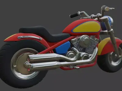 Cartoon Motorcycle 3D Model 3D model 3