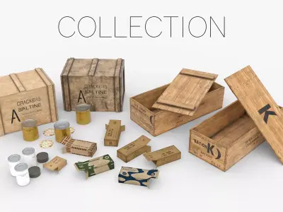 US rations WWII 3D Model Pack