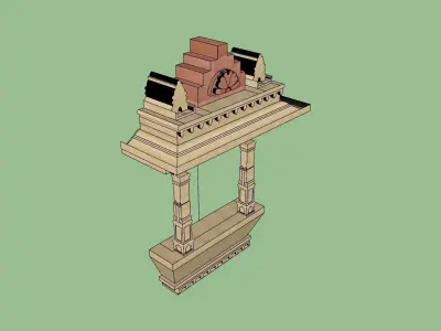 indian jodhpuri stone jharokha 3d modal  Low-poly 3D model