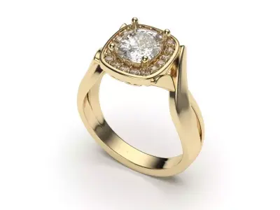 solitaire with ring sizes  9 part S126 3D print model