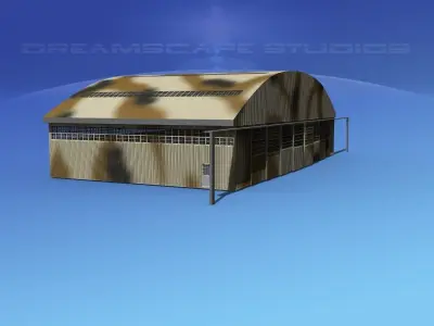 Aircraft Hangar M3 Low-poly 3D model