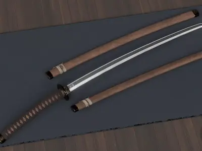 Katana001  Premium Japanese Sword  Game-Ready PBR Model Low-poly 3D model