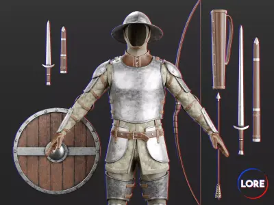 Medieval Collection Common Soldier 3D Model Pack