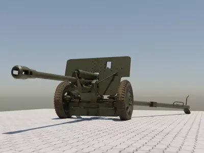 ZiS-3 76-mm Divisional Field Gun 3D model