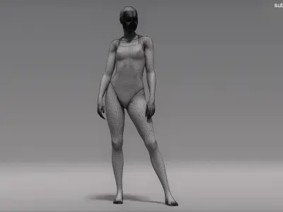 Female Diver Springboard Animated HQ 