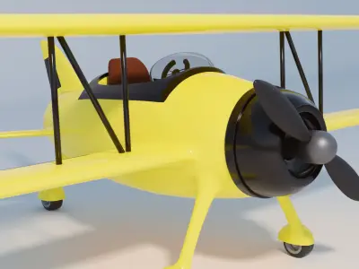 Cartoon Style PLane Low-poly 3D model